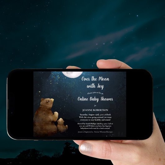 Beren Over De Maan Online Baby Shower Kaart