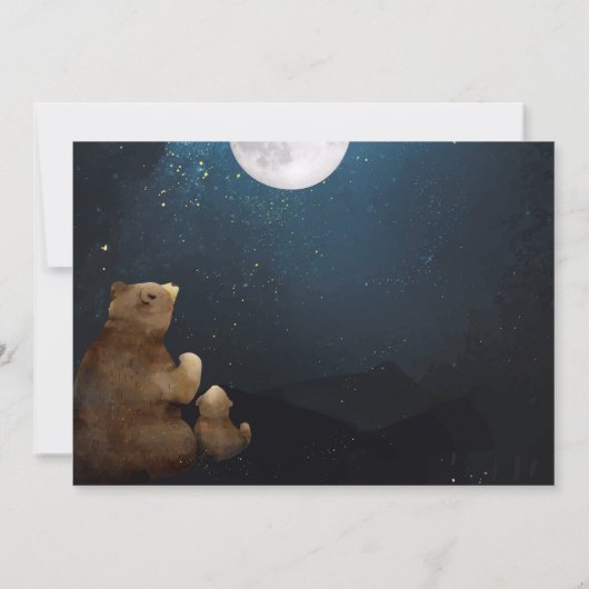 Beren Over De Maan Online Baby Shower Kaart (Achterkant)