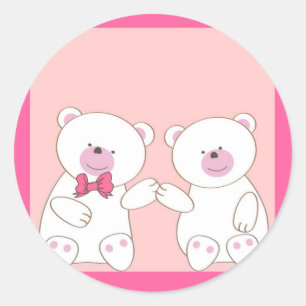Beren paar ronde sticker