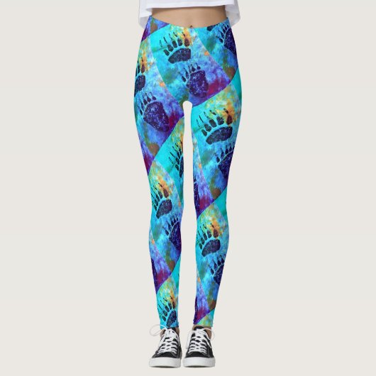 Beren peuters op blauw 2.0 - Leggings (Voorkant)