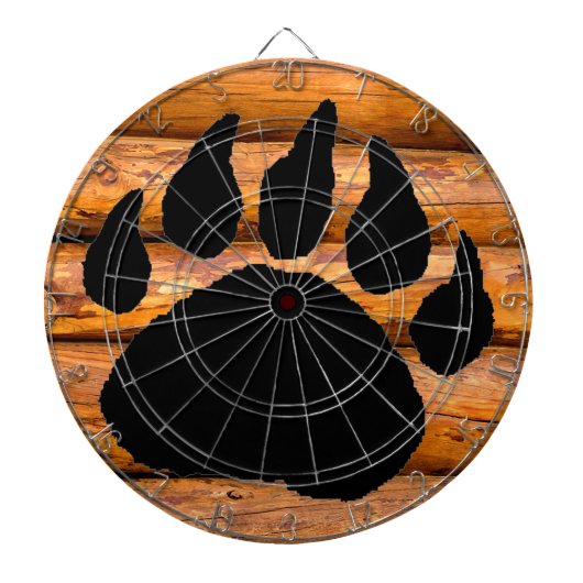 BEREN POOTDRUK EN LOGS DARTBORD (Voorkant)