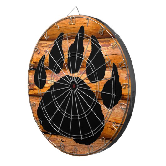 BEREN POOTDRUK EN LOGS DARTBORD (Voorkant Rechts)