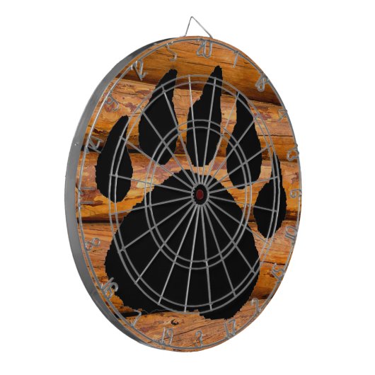 BEREN POOTDRUK EN LOGS DARTBORD (Voorkant Links)