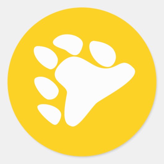 BEREN POOTSYMBOOL WIT RONDE STICKER (Voorkant)