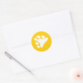 BEREN POOTSYMBOOL WIT RONDE STICKER (Envelop)