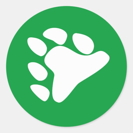 BEREN POOTSYMBOOL WIT RONDE STICKER (Voorkant)