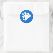 BEREN POOTSYMBOOL WIT RONDE STICKER (Tas)