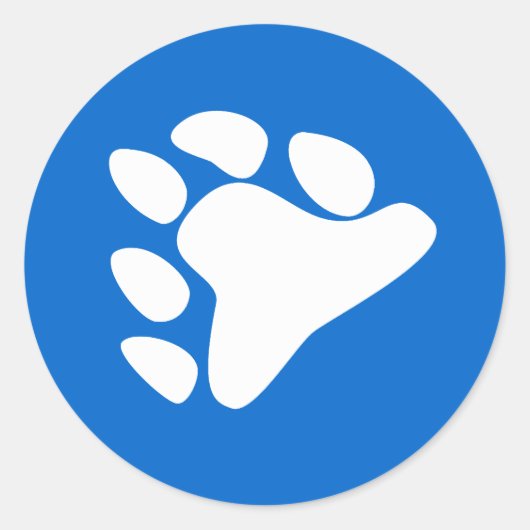 BEREN POOTSYMBOOL WIT RONDE STICKER (Voorkant)