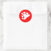 BEREN POOTSYMBOOL WIT RONDE STICKER (Tas)