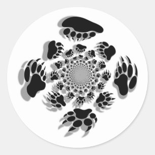 Beren poten ronde sticker