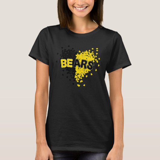 Beren Pride Teams School Spirit Black en Yellow H T-shirt (Voorkant)