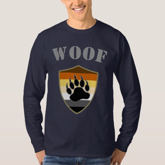 Beren Pride vlag Beer Poot Woof T-shirt (Voorkant)