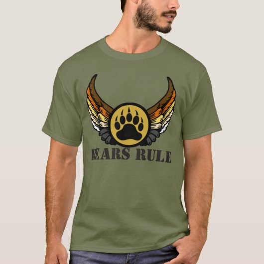 Beren Regel Beer Pride Flag Wings Beer paw T-shirt (Voorkant)