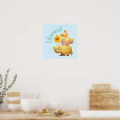 Beren, rooster- en zonnebloemptower poster (Keuken)