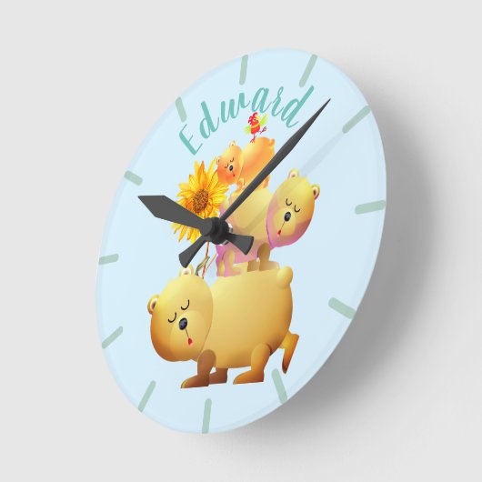 Beren, rooster- en zonnebloemptower ronde klok (Hoek)