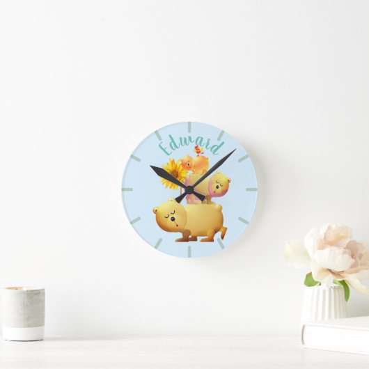 Beren, rooster- en zonnebloemptower ronde klok (Huis)