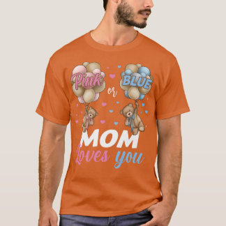 Beren roze of blauwe mama houdt van je sekse t-shirt
