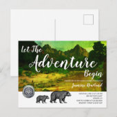 Beren Rustic Wilderness Baby shower Uitnodiging Briefkaart (Voorkant / Achterkant)