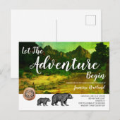Beren Rustic Wilderness Baby shower Uitnodiging Briefkaart (Voorkant / Achterkant)