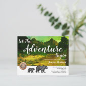 Beren Rustic Wilderness Baby shower Uitnodiging Briefkaart (Staand voorkant)