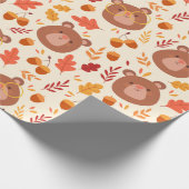 Beren schattige Herfst Cadeaupapier (Hoek)