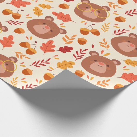 Beren schattige Herfst Cadeaupapier (Hoek)