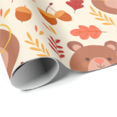 Beren schattige Herfst Cadeaupapier (Rol Hoek)