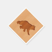 Beren silhouet gegraveerd op houtontwerp servet (Hoek)