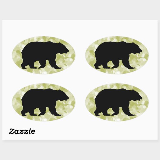 Beren silhouet ovale Stickers (Vel)