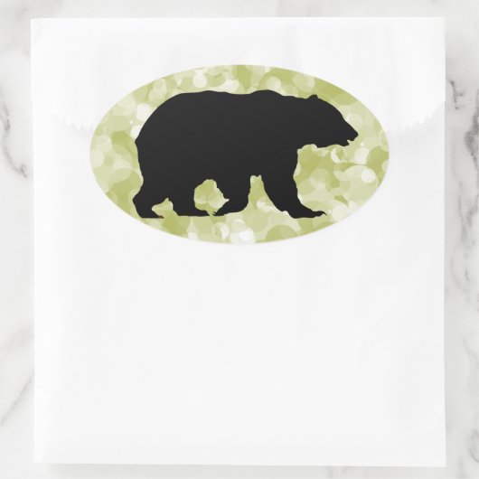 Beren silhouet ovale Stickers (Tas)