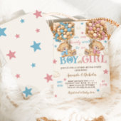 Beren Sterren & Ballonnen Roze Blauw Geslacht onth Kaart