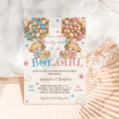 Beren Sterren & Ballonnen Roze Blauw Geslacht onth Kaart