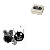 Beren stieren Stamstempel op de aandelenmarkt Rubberstempel (Gestempeld)