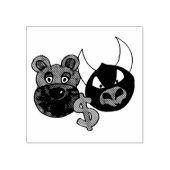 Beren stieren Stamstempel op de aandelenmarkt Rubberstempel (Afrduk)