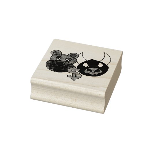 Beren stieren Stamstempel op de aandelenmarkt Rubberstempel (Stempel)