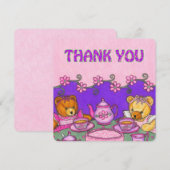 Beren Tea Party Bedankt kaarten (Voorkant / Achterkant)