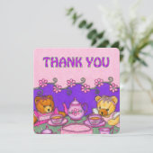 Beren Tea Party Bedankt kaarten (Staand voorkant)