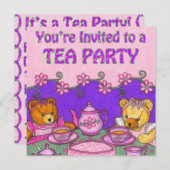 Beren Tea Party nodigt uit Save The Date (Voorkant / Achterkant)