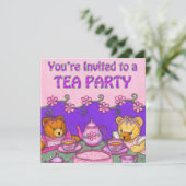Beren Tea Party nodigt uit Save The Date (Staand voorkant)