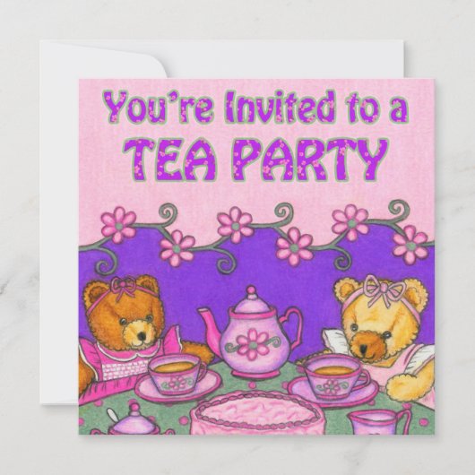 Beren Tea Party nodigt uit Save The Date (Voorkant)