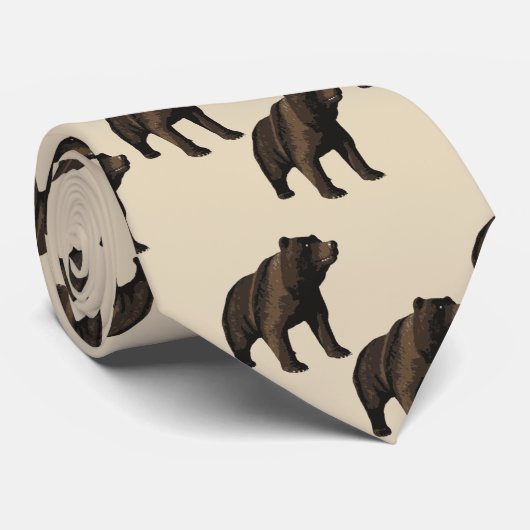 Beren team mascot op elke kleurstrook stropdas (Opgerold)
