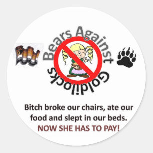 Beren tegen Goldilocks 2 Ronde Sticker