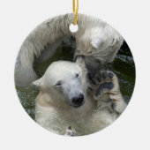 Beren tegen polen keramisch ornament (Voorkant)