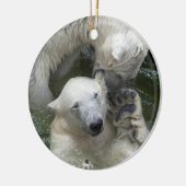 Beren tegen polen keramisch ornament (Links)