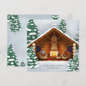 Beren Thuis Gezellig Woodland Personalized Square Notitiekaartje (Voorkant / Achterkant)