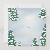 Beren Thuis Gezellig Woodland Personalized Square Notitiekaartje (Achterkant)