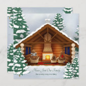 Beren Thuis Gezellige Log Cabin Gepersonaliseerde  Kaart (Voorkant / Achterkant)