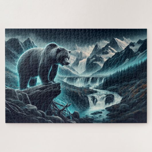 Beren top, Grizzly Beer, bergketen Legpuzzel (Horizontaal)
