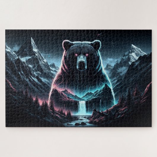 Beren top, Grizzly Beer, bergketen Legpuzzel (Horizontaal)