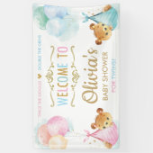 Beren Twins Jongen Meisje Baby shower Welkom Achte Spandoek (Verticaal)